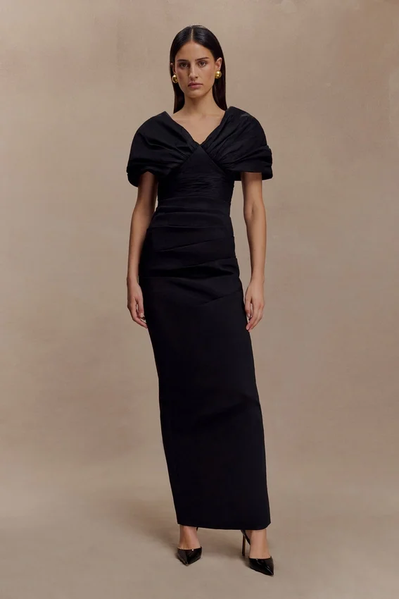 Thelma Bardot Maxi Dress – Black Thelma Bardot Maxi Dress – Black