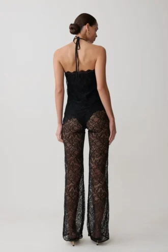 Theodosia Wide Leg Lace Pants – Black Theodosia Wide Leg Lace Pants – Black