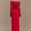 Therese Off Shoulder Ruched Maxi Dress – Red Therese Off Shoulder Ruched Maxi Dress – Red