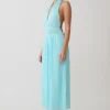 Thien Cowl Halter Midi Dress – Blue