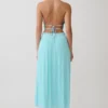 Thien Cowl Halter Midi Dress – Blue