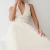 Thien Cowl Halter Midi Dress – Ivory Thien Cowl Halter Midi Dress – Ivory