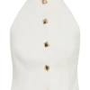 Tiara Halter Neck Suiting Top – White Tiara Halter Neck Suiting Top – White
