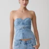 Tommy Strapless Denim Top With Buckle – Classic Blue Tommy Strapless Denim Top With Buckle – Classic Blue