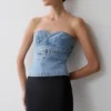 Tommy Strapless Denim Top With Buckle – Classic Blue Tommy Strapless Denim Top With Buckle – Classic Blue