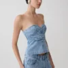 Tommy Strapless Denim Top With Buckle – Classic Blue Tommy Strapless Denim Top With Buckle – Classic Blue