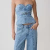 Tommy Strapless Denim Top With Buckle – Classic Blue Tommy Strapless Denim Top With Buckle – Classic Blue