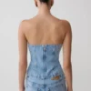 Tommy Strapless Denim Top With Buckle – Classic Blue Tommy Strapless Denim Top With Buckle – Classic Blue