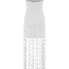Tove Hand Knit Flower Mini Dress – White