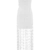 Tove Hand Knit Flower Mini Dress – White
