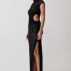 Trinh One Shoulder Maxi Dress – Black