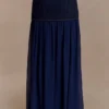 Tully Chiffon Denim Maxi Skirt – Indigo Blue
