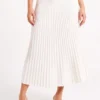 Twyla Pleated Suiting Maxi Skirt – Ivory Twyla Pleated Suiting Maxi Skirt – Ivory