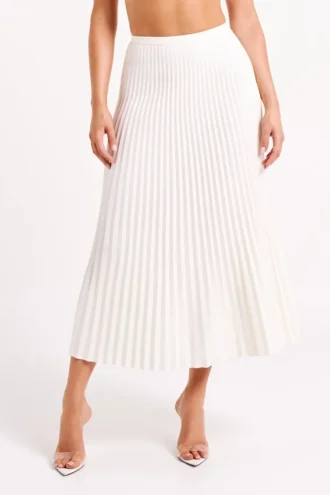 Twyla Pleated Suiting Maxi Skirt – Ivory