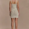 Vanessa Hand Crochet Pearl Mini Dress – Ivory