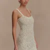 Vanessa Hand Crochet Pearl Mini Dress – Ivory