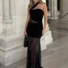 Vashti Cut Out Mesh Maxi Dress – Black Vashti Cut Out Mesh Maxi Dress – Black