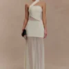 Vashti Cut Out Mesh Maxi Dress – Ivory Vashti Cut Out Mesh Maxi Dress – Ivory