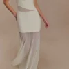 Vashti Cut Out Mesh Maxi Dress – Ivory Vashti Cut Out Mesh Maxi Dress – Ivory
