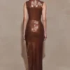 Veronica Sequin Midi Dress – Chocolate
