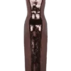 Veronica Sequin Midi Dress – Chocolate