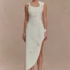 Virginia Suiting Embroidered Midi Dress – White Virginia Suiting Embroidered Midi Dress – White