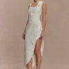 Virginia Suiting Embroidered Midi Dress – White Virginia Suiting Embroidered Midi Dress – White