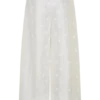 Vivian Tie Waist Embroidered Pant – White Vivian Tie Waist Embroidered Pant – White