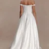 Willow Off Shoulder Satin Maxi Gown – White Willow Off Shoulder Satin Maxi Gown – White