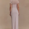 Wyatt Slinky And Mesh Maxi Dress – Pale Pink