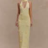 Wynn Floral Knit Midi Dress – Lemon Wynn Floral Knit Midi Dress – Lemon
