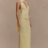 Wynn Floral Knit Midi Dress – Lemon Wynn Floral Knit Midi Dress – Lemon