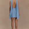 Wynter Scarf Draped Mini Dress – Sky Blue Wynter Scarf Draped Mini Dress – Sky Blue