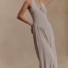 Yelena Ruched Halter Maxi Dress – Taupe Yelena Ruched Halter Maxi Dress – Taupe