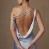 Yvette Slip Maxi Dress With Asymmetrical Hem – Cornflower Blue Yvette Slip Maxi Dress With Asymmetrical Hem – Cornflower Blue