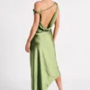 Yvette Slip Maxi Dress With Asymmetrical Hem – Emerald Yvette Slip Maxi Dress With Asymmetrical Hem – Emerald