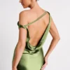 Yvette Slip Maxi Dress With Asymmetrical Hem – Emerald Yvette Slip Maxi Dress With Asymmetrical Hem – Emerald