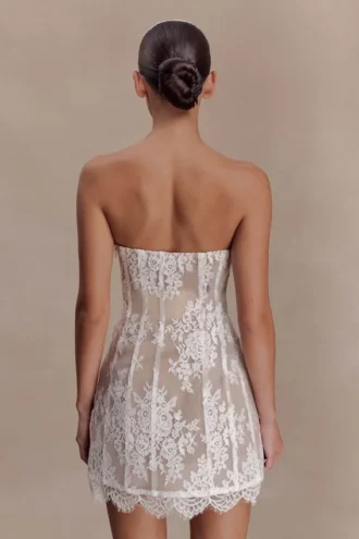 Zoey Lace Corset Mini Dress – Ivory