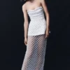 Zuri Hand Beaded Embellished Maxi Skirt – Silver Zuri Hand Beaded Embellished Maxi Skirt – Silver