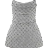 Zuri Hand Beaded Embellished Peplum Corset – Silver